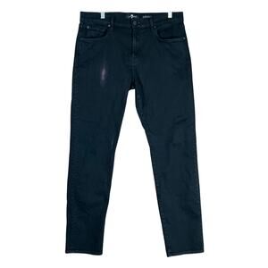 7 For All Mankind Mens Jeans Black Adrien Luxe Tapered Slim Fit Stretch 34